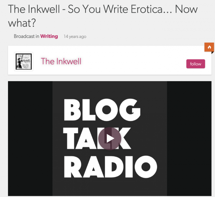 screencap from the Blog Talk Radio page for The Inkwell podcast.