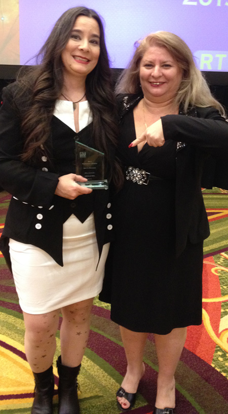 Me and my agent Lori Perkins with the RT Award I won last year.