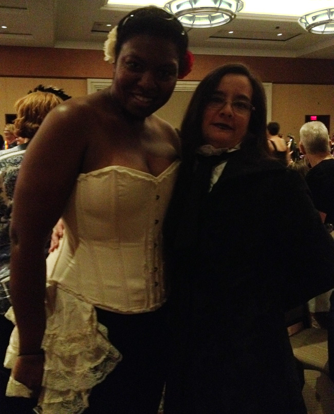 Yvette Hines and me. Yvette has this wonderful corset & bustle thing working!